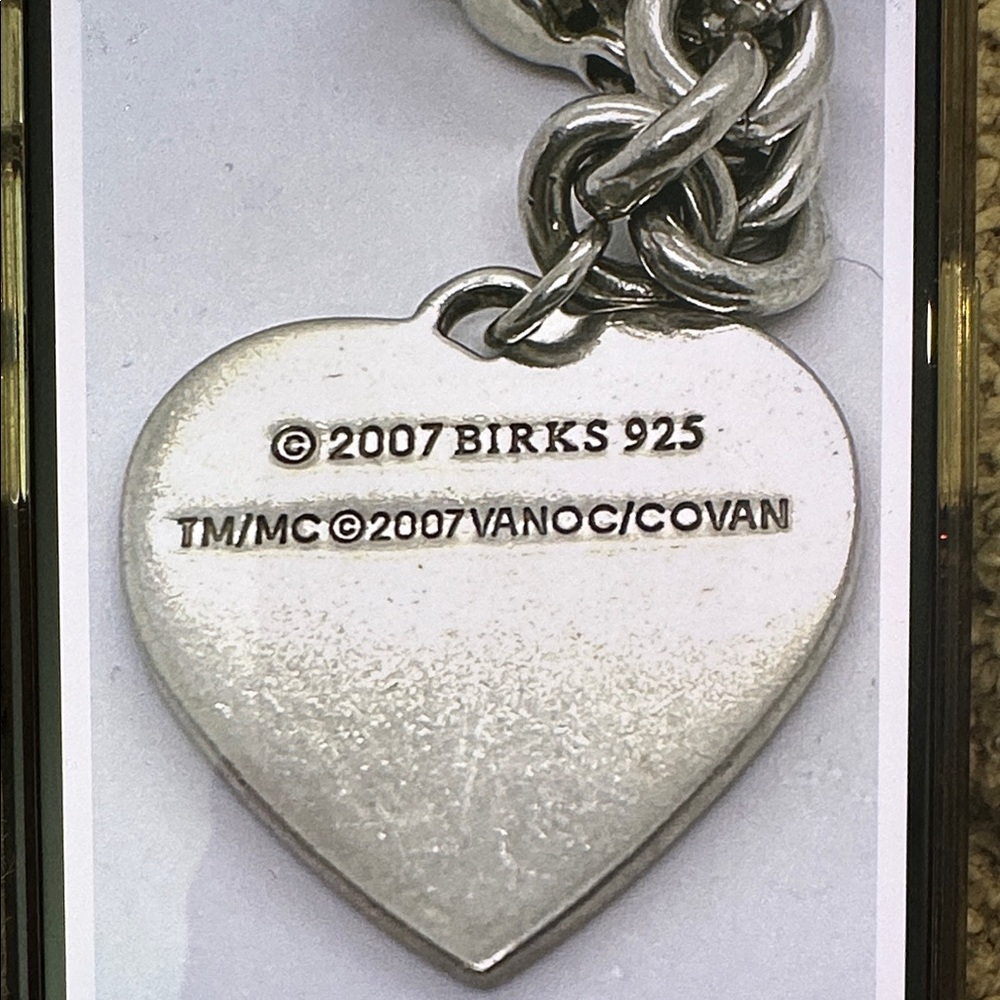 BIRKS Solid .925 Silver 2010 OLYMPICS HEART shaped bracelet size 7 - Picture 4 of 13